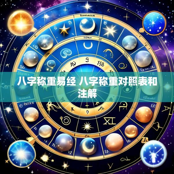 八字称重易经 八字称重对照表和注解