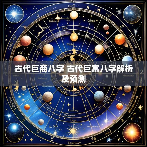 古代巨商八字 古代巨富八字解析及预测
