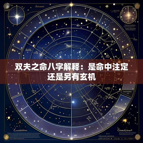 双夫之命八字解释：是命中注定还是另有玄机