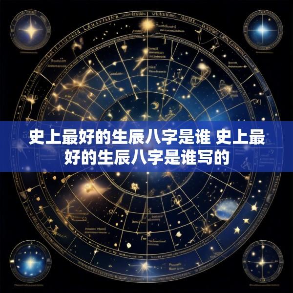 史上最好的生辰八字是谁 史上最好的生辰八字是谁写的