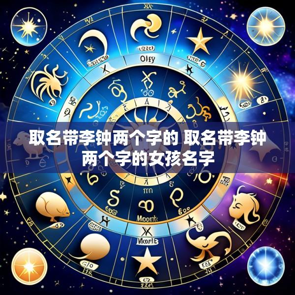 取名带李钟两个字的 取名带李钟两个字的女孩名字