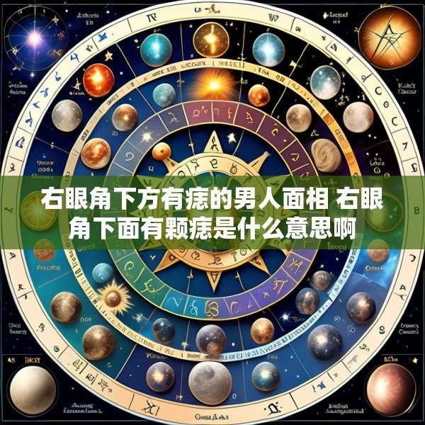 右眼角下方有痣的男人面相 右眼角下面有颗痣是什么意思啊