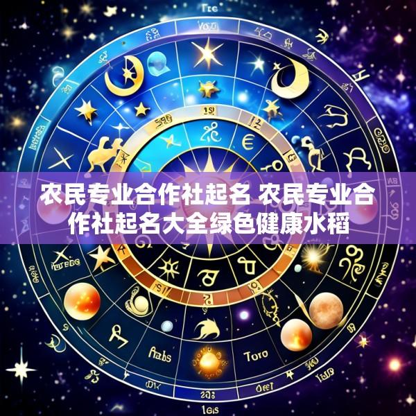 农民专业合作社起名 农民专业合作社起名大全绿色健康水稻