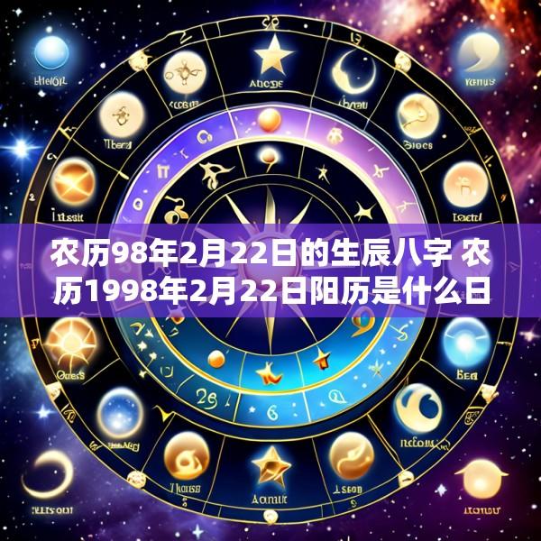 农历98年2月22日的生辰八字 农历1998年2月22日阳历是什么日子