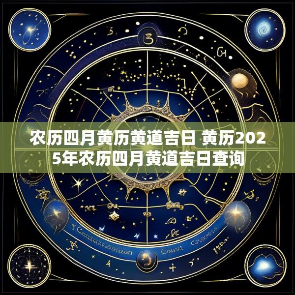 农历四月黄历黄道吉日 黄历2025年农历四月黄道吉日查询