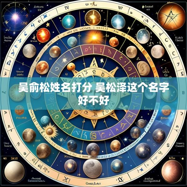 吴俞松姓名打分 吴松泽这个名字好不好