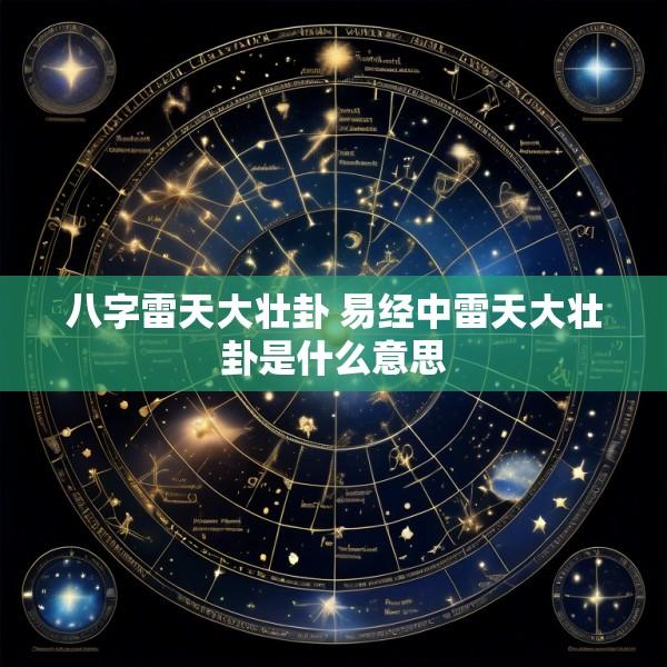 八字雷天大壮卦 易经中雷天大壮卦是什么意思