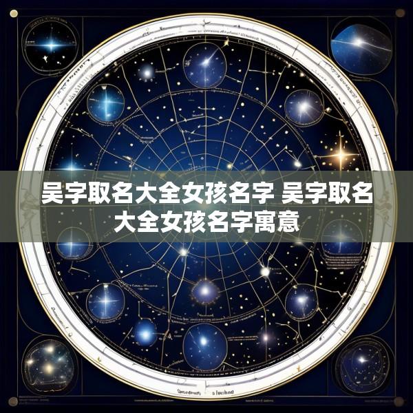 吴字取名大全女孩名字 吴字取名大全女孩名字寓意