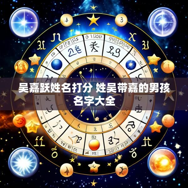 吴嘉跃姓名打分 姓吴带嘉的男孩名字大全