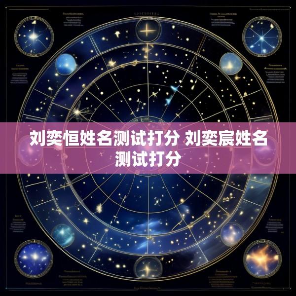 刘奕恒姓名测试打分 刘奕宸姓名测试打分