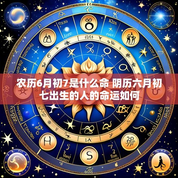 农历6月初7是什么命 阴历六月初七出生的人的命运如何