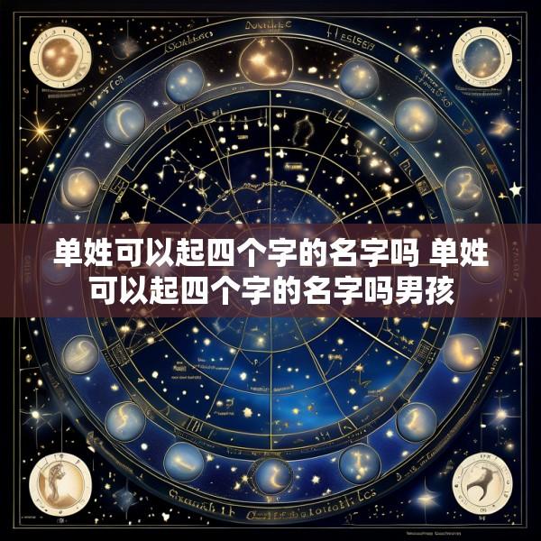 单姓可以起四个字的名字吗 单姓可以起四个字的名字吗男孩