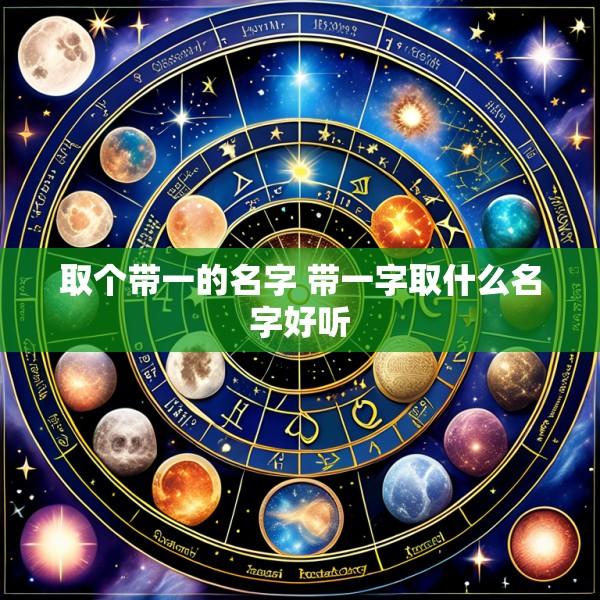 取个带一的名字 带一字取什么名字好听