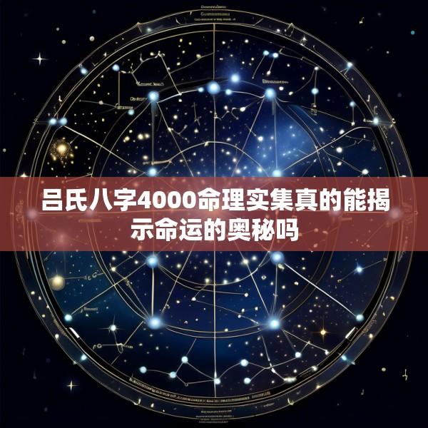 吕氏八字4000命理实集真的能揭示命运的奥秘吗