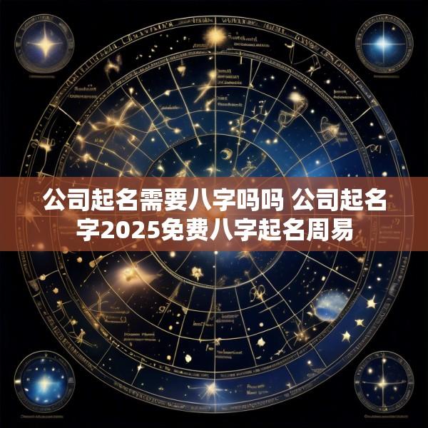 公司起名需要八字吗吗 公司起名字2025免费八字起名周易