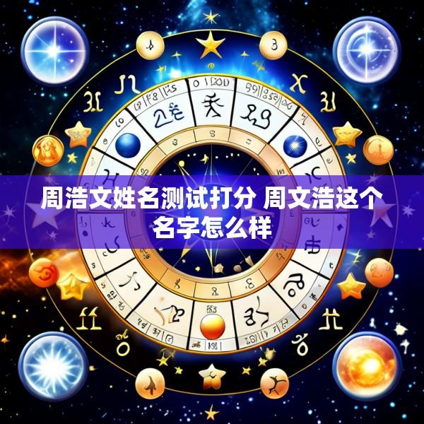 周浩文姓名测试打分 周文浩这个名字怎么样