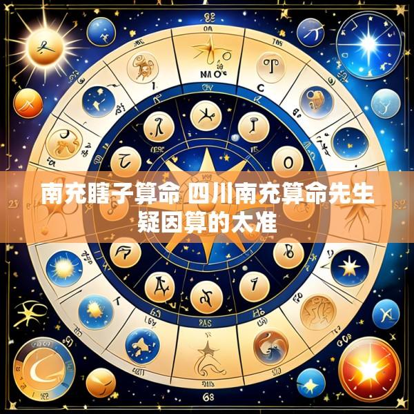 南充瞎子算命 四川南充算命先生疑因算的太准