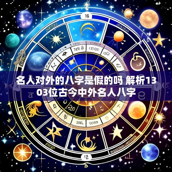 名人对外的八字是假的吗 解析1303位古今中外名人八字