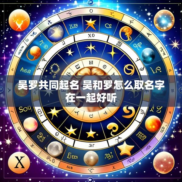 吴罗共同起名 吴和罗怎么取名字在一起好听