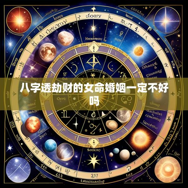 八字透劫财的女命婚姻一定不好吗