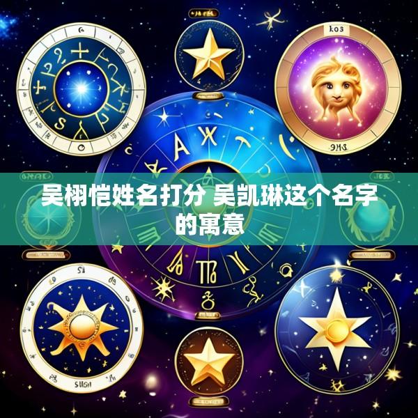 吴栩恺姓名打分 吴凯琳这个名字的寓意