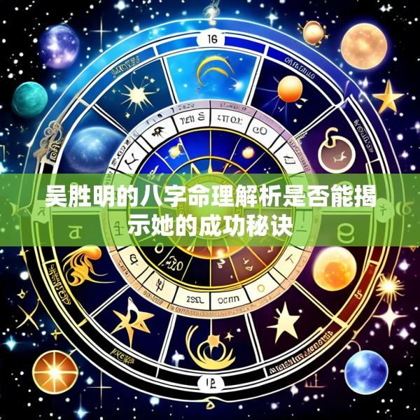 吴胜明的八字命理解析是否能揭示她的成功秘诀