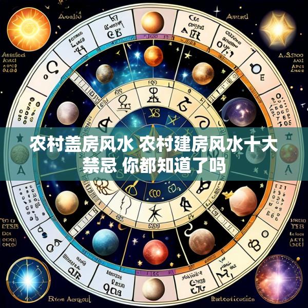 农村盖房风水 农村建房风水十大禁忌 你都知道了吗
