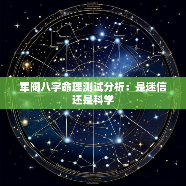 军阀八字命理测试分析：是迷信还是科学