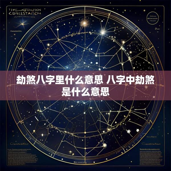 劫煞八字里什么意思 八字中劫煞是什么意思