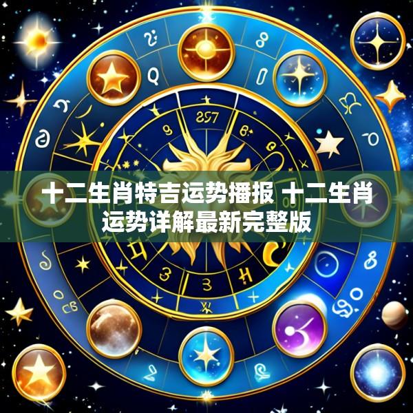 十二生肖特吉运势播报 十二生肖运势详解最新完整版