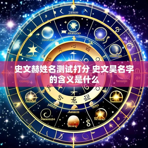 史文赫姓名测试打分 史文昊名字的含义是什么