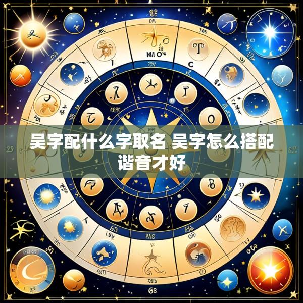 吴字配什么字取名 吴字怎么搭配谐音才好