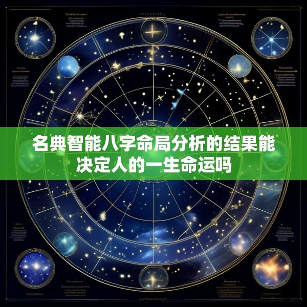 名典智能八字命局分析的结果能决定人的一生命运吗