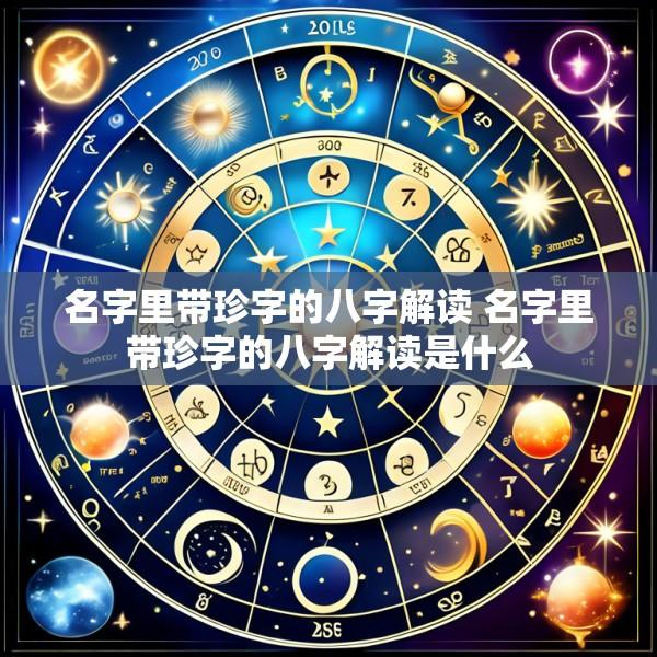 名字里带珍字的八字解读 名字里带珍字的八字解读是什么