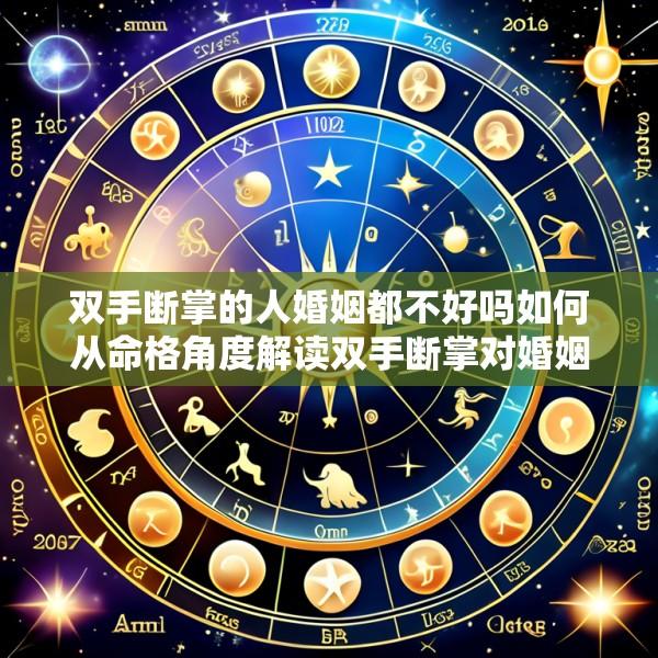 双手断掌的人婚姻都不好吗如何从命格角度解读双手断掌对婚姻的影响