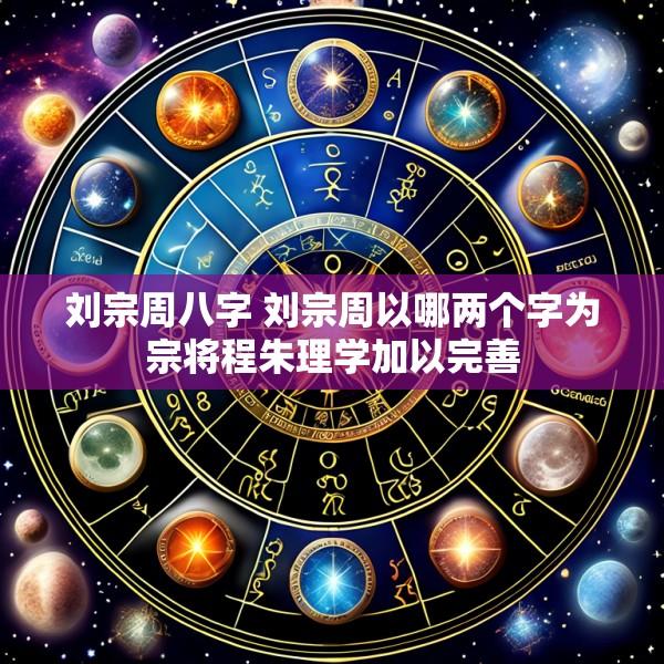 刘宗周八字 刘宗周以哪两个字为宗将程朱理学加以完善