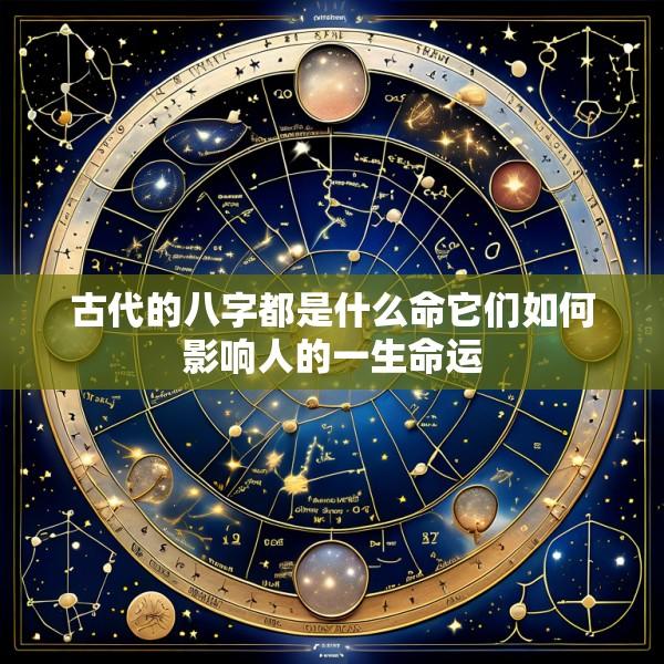 古代的八字都是什么命它们如何影响人的一生命运
