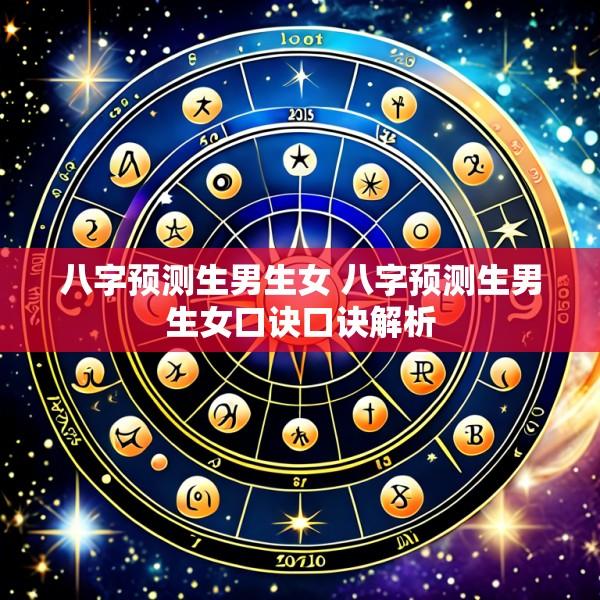 八字预测生男生女 八字预测生男生女口诀口诀解析