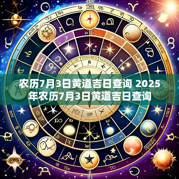 农历7月3日黄道吉日查询 2025年农历7月3日黄道吉日查询