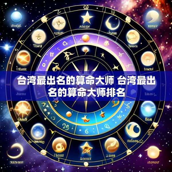 台湾最出名的算命大师 台湾最出名的算命大师排名