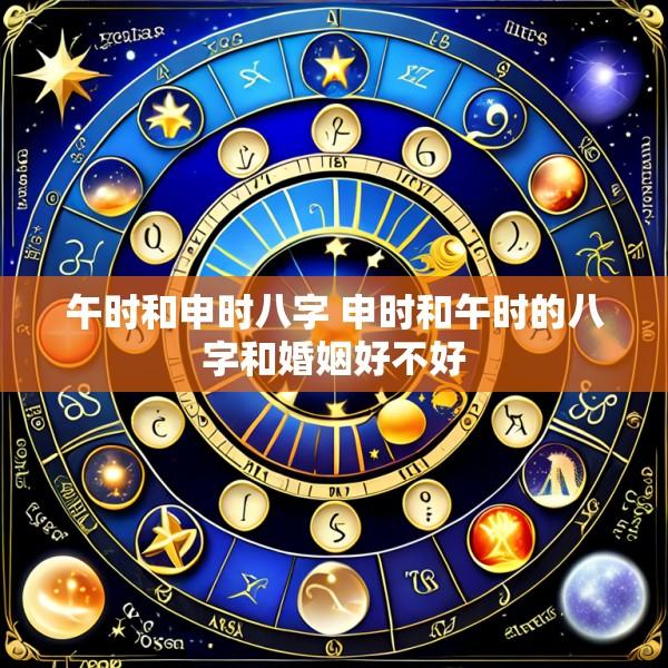 午时和申时八字 申时和午时的八字和婚姻好不好