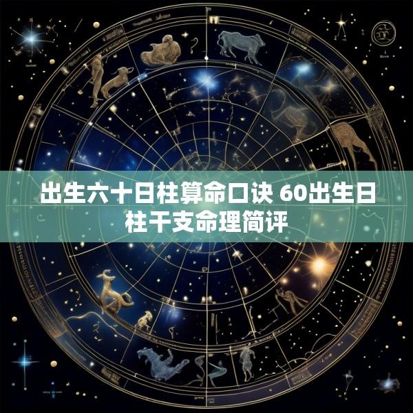 出生六十日柱算命口诀 60出生日柱干支命理简评