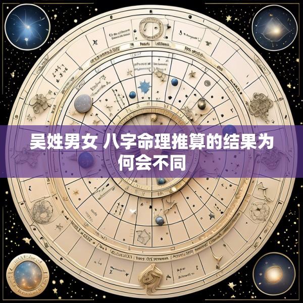 吴姓男女 八字命理推算的结果为何会不同
