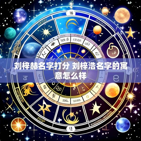 刘梓赫名字打分 刘梓浩名字的寓意怎么样
