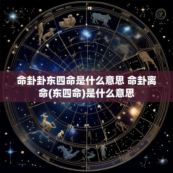 命卦卦东四命是什么意思 命卦离命(东四命)是什么意思