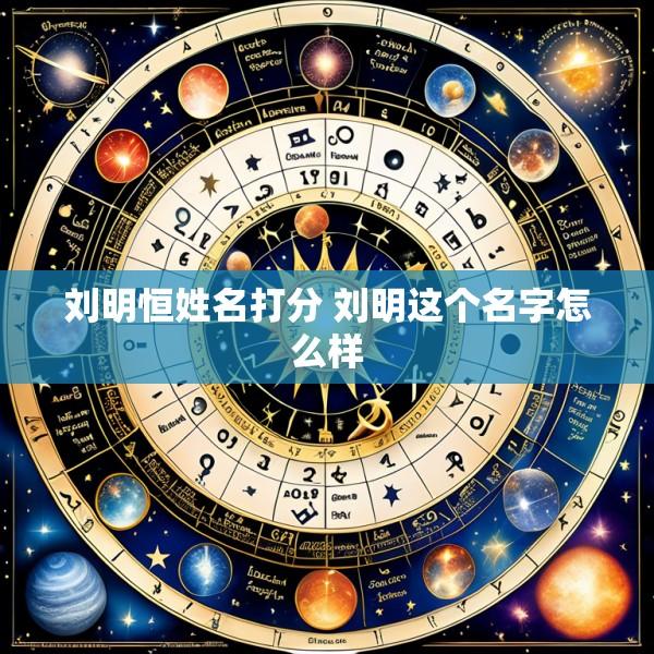 刘明恒姓名打分 刘明这个名字怎么样