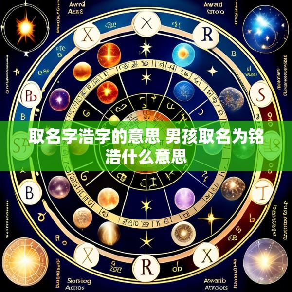 取名字浩字的意思 男孩取名为铭浩什么意思