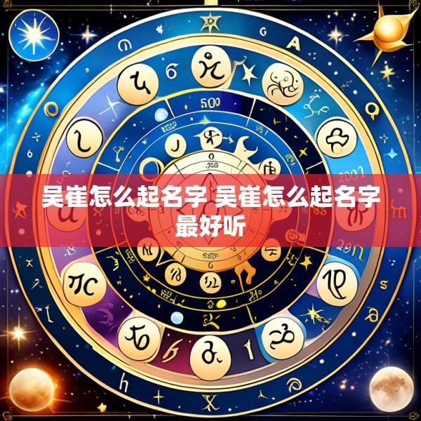 吴崔怎么起名字 吴崔怎么起名字最好听