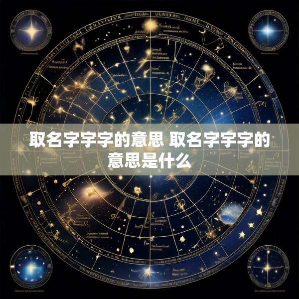 取名字宇字的意思 取名字宇字的意思是什么