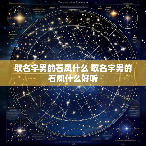 取名字男的石凤什么 取名字男的石凤什么好听